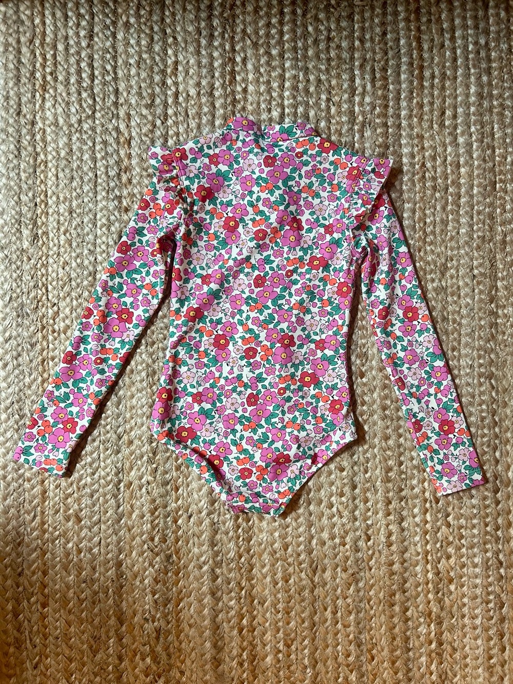 Mini Boden Floral Long-Sleeve Rash Guard Swimsuit - Picture 2 of 2